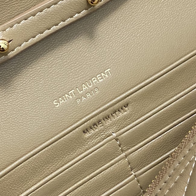 SAINT LAURENT WOC Classic Monogramme Flap Bag 360452 Apricot