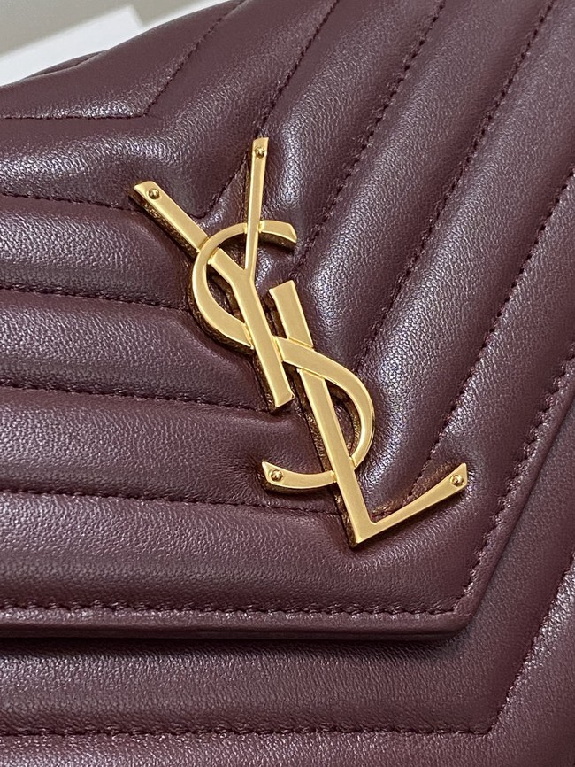 SAINT LAURENT WOC Classic Monogramme Flap Bag 360452 BURGUNDY