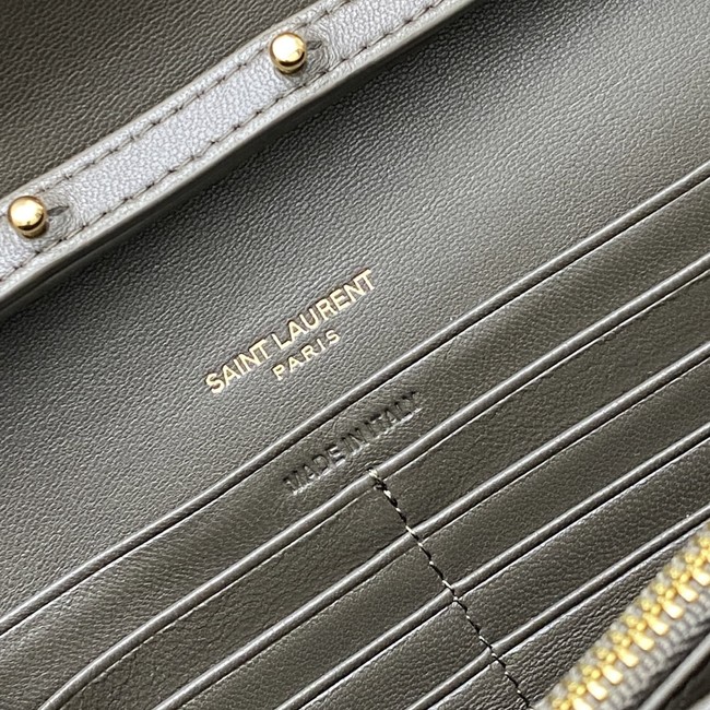 SAINT LAURENT WOC Classic Monogramme Flap Bag 360452 Khaki