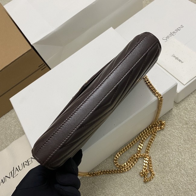SAINT LAURENT WOC Classic Monogramme Flap Bag 360452 dark brown