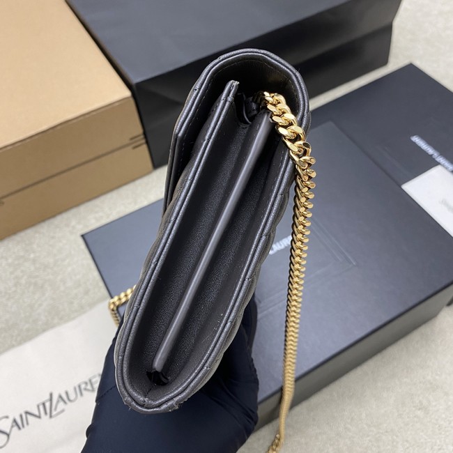 SAINT LAURENT WOC Classic Monogramme Flap Bag 360452 dark gray