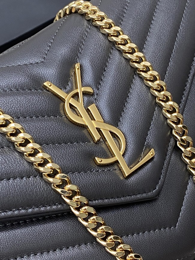 SAINT LAURENT WOC Classic Monogramme Flap Bag 360452 dark gray