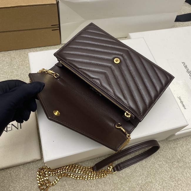 SAINT LAURENT WOC Classic Monogramme Flap Bag 441974 dark brown