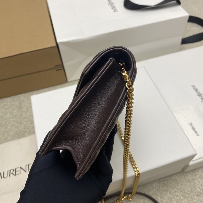 SAINT LAURENT WOC Classic Monogramme Flap Bag 441974 dark brown