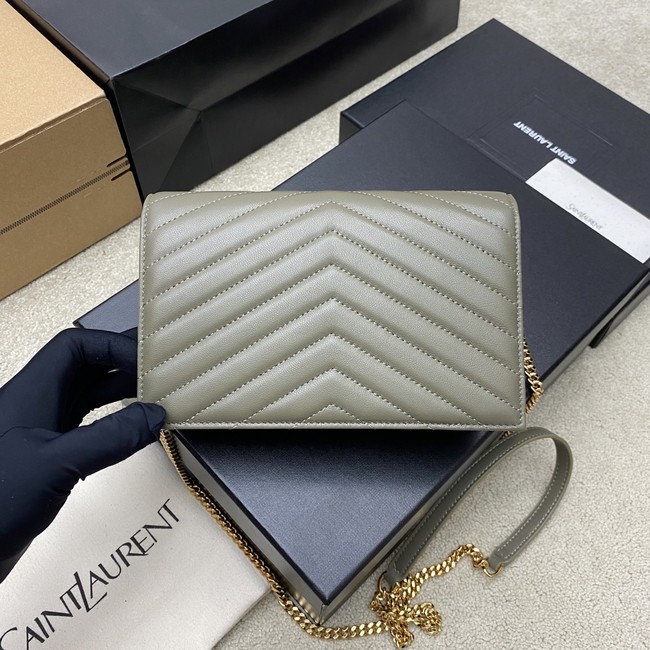 SAINT LAURENT WOC Classic Monogramme Flap Bag 441974 gray