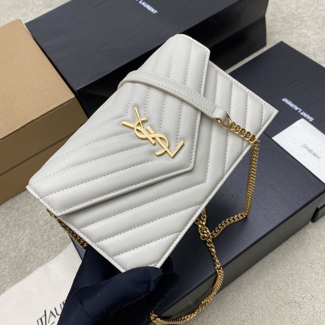 SAINT LAURENT WOC Classic Monogramme Flap Bag 441974 white