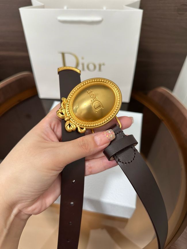 Dior Medaillon Belt Smooth Calfskin 25 MM B1022Q coffee Dior Medaillon Belt Smooth Calfskin 25 MM B1022Q coffee