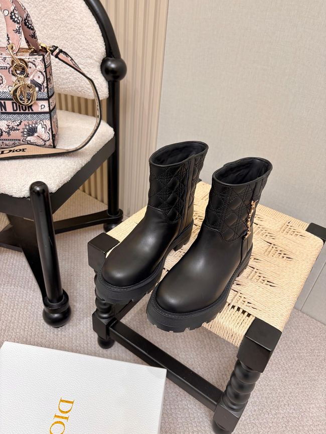 Diorly Ankle Boot Black Calfskin and Quilted Cannage Lambskin KCT291 Diorly Ankle Boot Black Calfskin and Quilted Cannage Lambskin KCT291