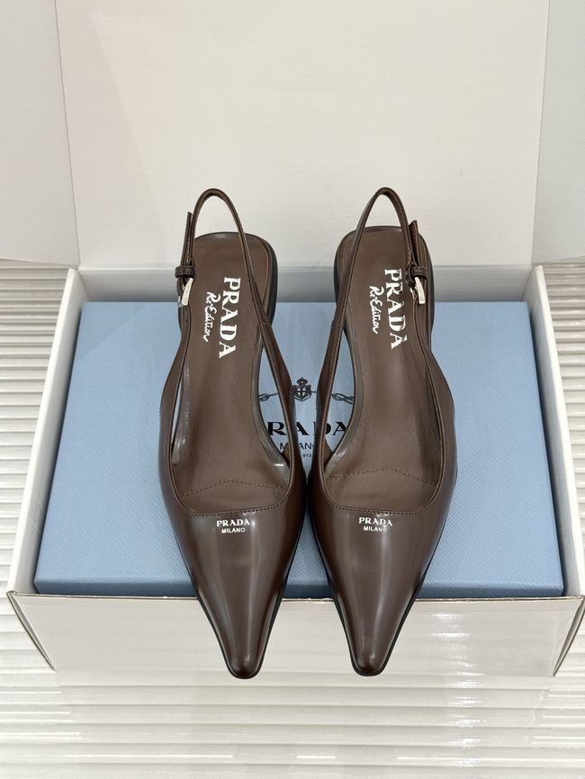 Prada Brushed leather slingback pumps 1I659O-2