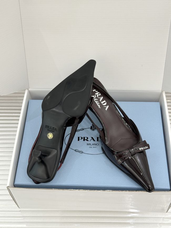 Prada Brushed leather slingback pumps 1I702O-1