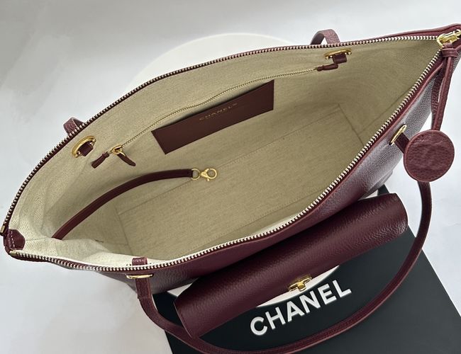 Chanel Shopping Bag Grained Calfskin AS6483 Burgundy Chanel Shopping Bag Grained Calfskin AS6483 Burgundy