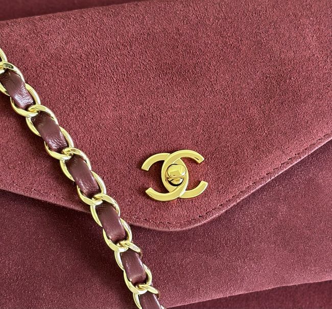 Chanel Shopping Bag Suede AS6483 Burgundy Chanel Shopping Bag Suede AS6483 Burgundy