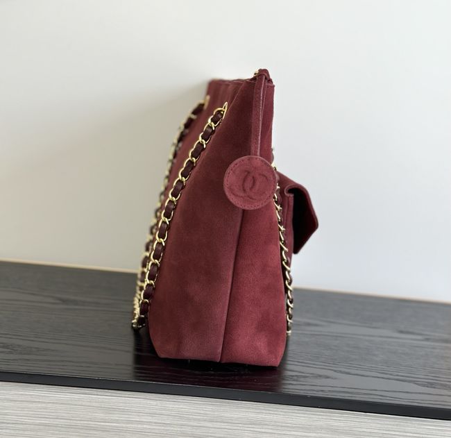 Chanel Shopping Bag Suede AS6483 Burgundy Chanel Shopping Bag Suede AS6483 Burgundy