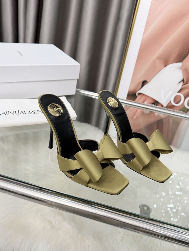 Saint Laurent BABYLONE mules in satin 10CM F6629-5