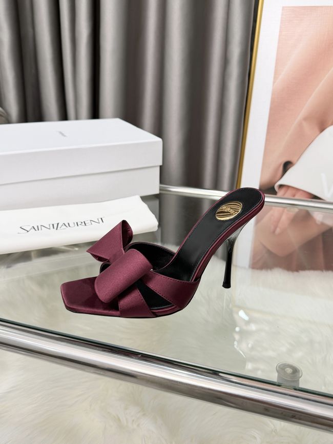 Saint Laurent BABYLONE mules in satin 10CM F6629-6