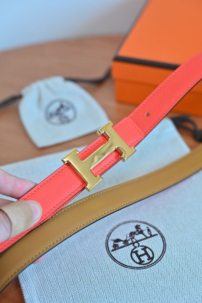 Hermes Constance buckle & double-sided leather belt 24mm H07457-3
