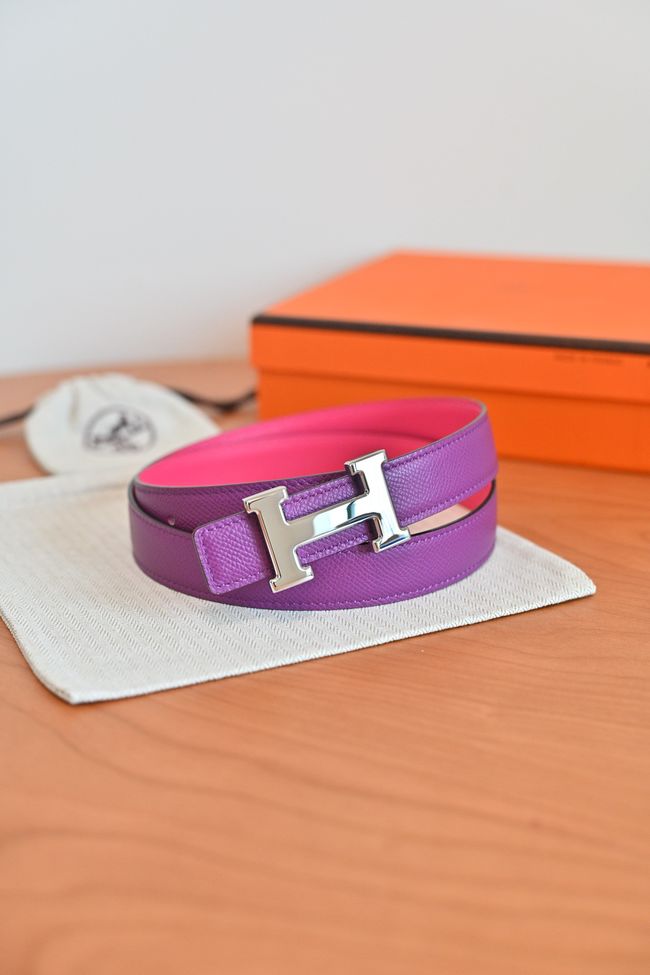 Hermes Constance buckle & double-sided leather belt 24mm H07457-8