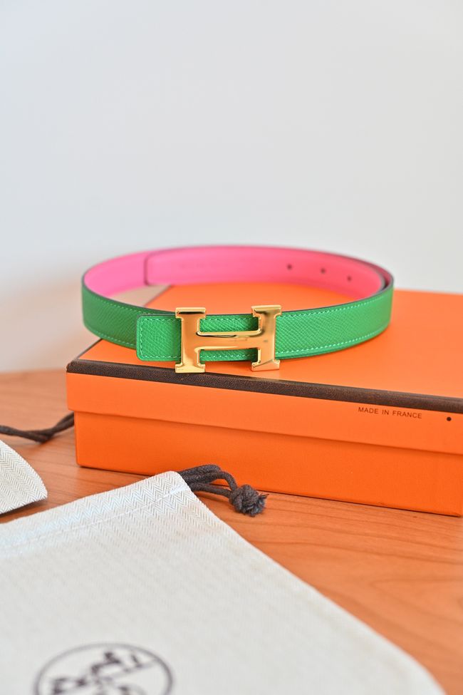 Hermes Constance buckle & double-sided leather belt 24mm H07457-9
