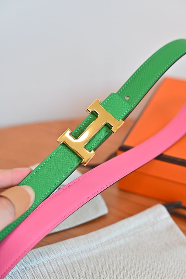 Hermes Constance buckle & double-sided leather belt 24mm H07457-9