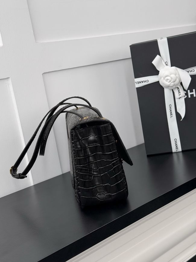 Chanel Crocodile Embossed Maxi Flap bag AS6231 black&gold-Tone Metal Chanel Crocodile Embossed Maxi Flap bag AS6231 black&gold-Tone Metal