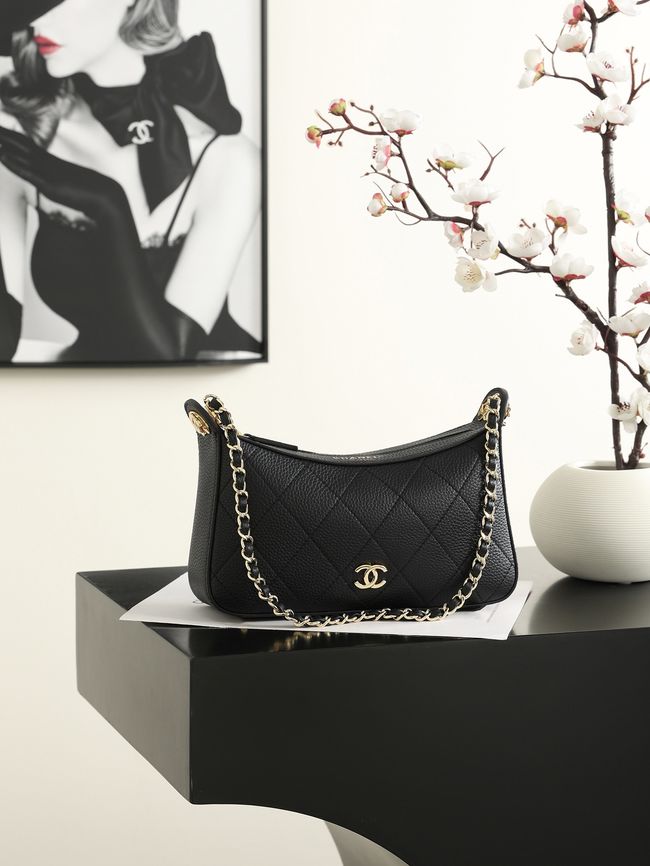 CHANEL Hobo Bag AS6640 black