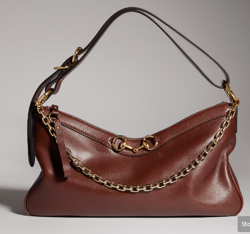 Gucci Starlet medium shoulder bag soft leather A00CI1 Dark brown