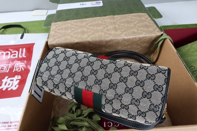 Gucci Borsetto medium boston bag canvas 866732 black Gucci Borsetto medium boston bag canvas 866732 black