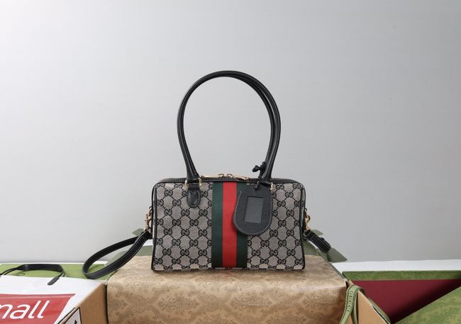 Gucci Borsetto medium boston bag canvas 866732 black Gucci Borsetto medium boston bag canvas 866732 black