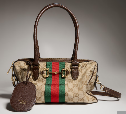 Gucci Borsetto medium boston bag canvas 866732 brown