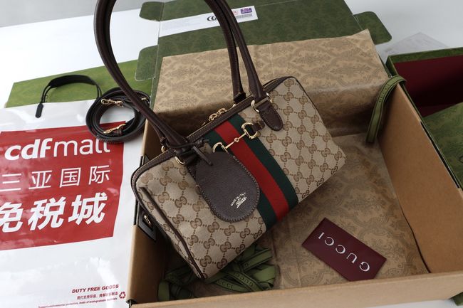 Gucci Borsetto medium boston bag canvas 866732 brown Gucci Borsetto medium boston bag canvas 866732 brown