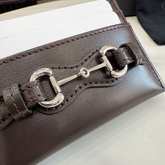Gucci Card case with Horsebit A006YR dark brown