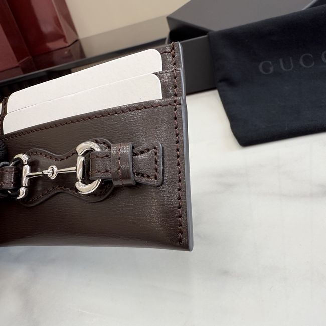 Gucci Card case with Horsebit A006YR dark brown