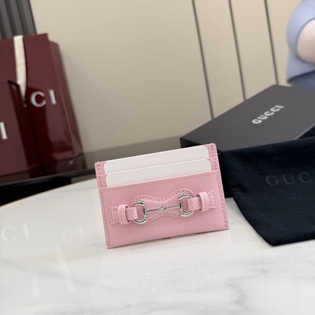 Gucci Card case with Horsebit A006YR pink