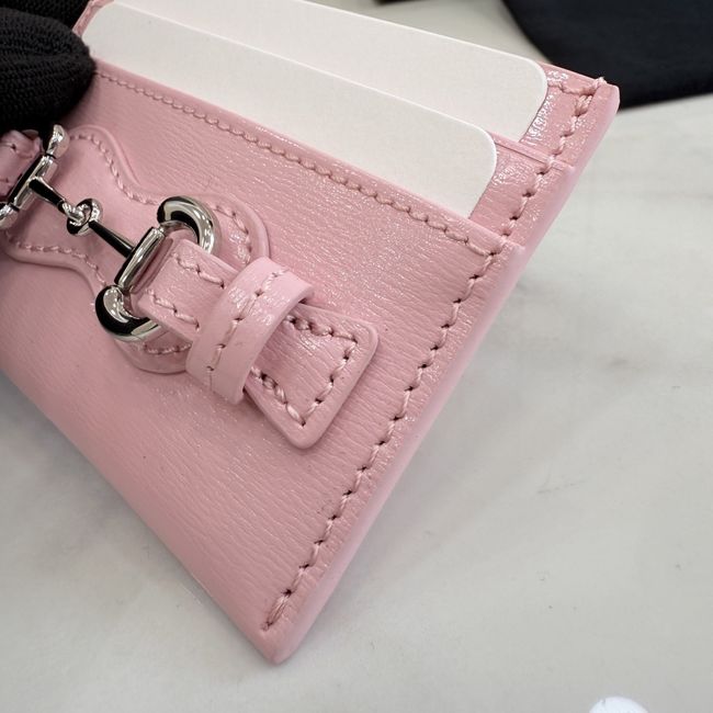 Gucci Card case with Horsebit A006YR pink