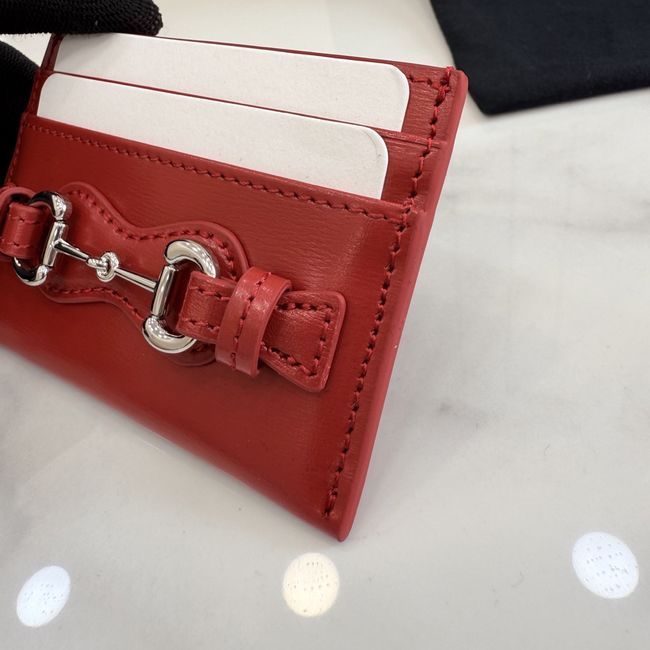 Gucci Card case with Horsebit A006YR red