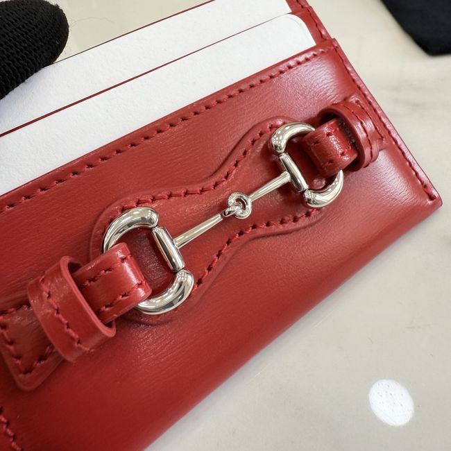 Gucci Card case with Horsebit A006YR red